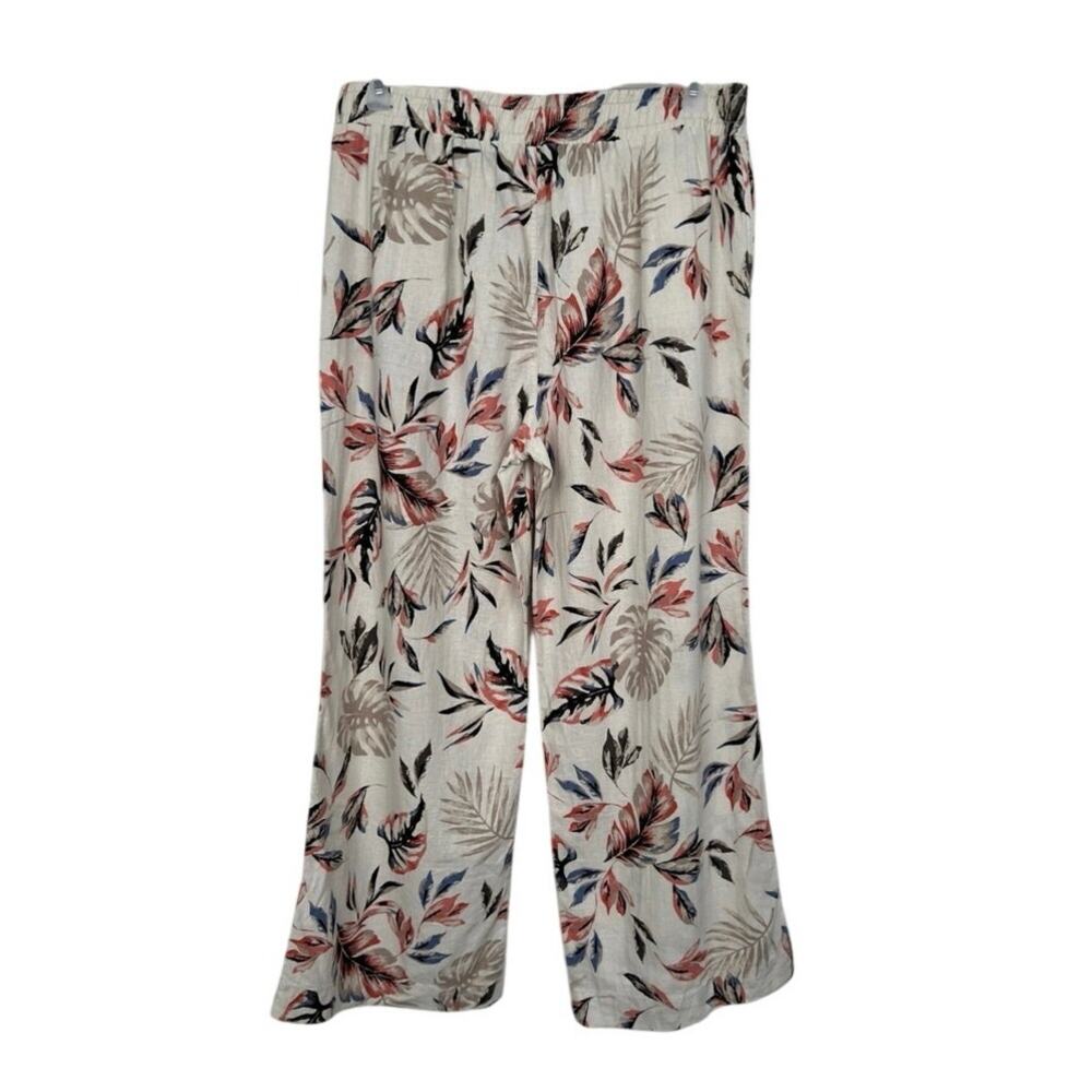 Briggs Linen Blend Floral Wide Leg Pull On Pants Women’s XL Boho Beach Resort - Picture 3 of 7